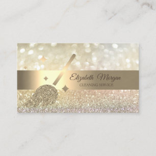 Carte De Visite Elégant Bokeh Gold Parties scintillant Broom