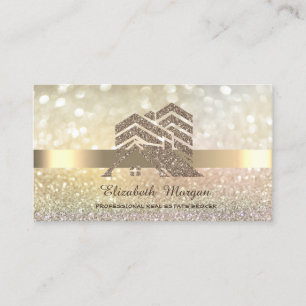 Carte De Visite Elégant Bokeh Gold Parties scintillant House Toit