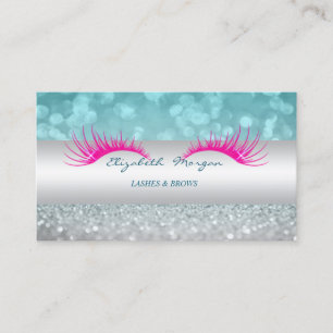 Carte De Visite Elégant Bokeh Moderne Glittery, Faux Lashes