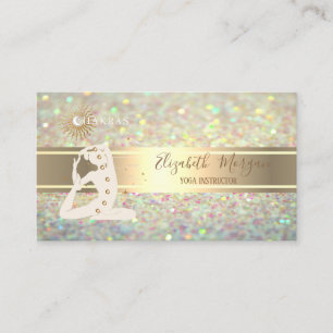 Carte De Visite Elegant Bokeh Pailleté, Silhouette de Yoga à Rayur