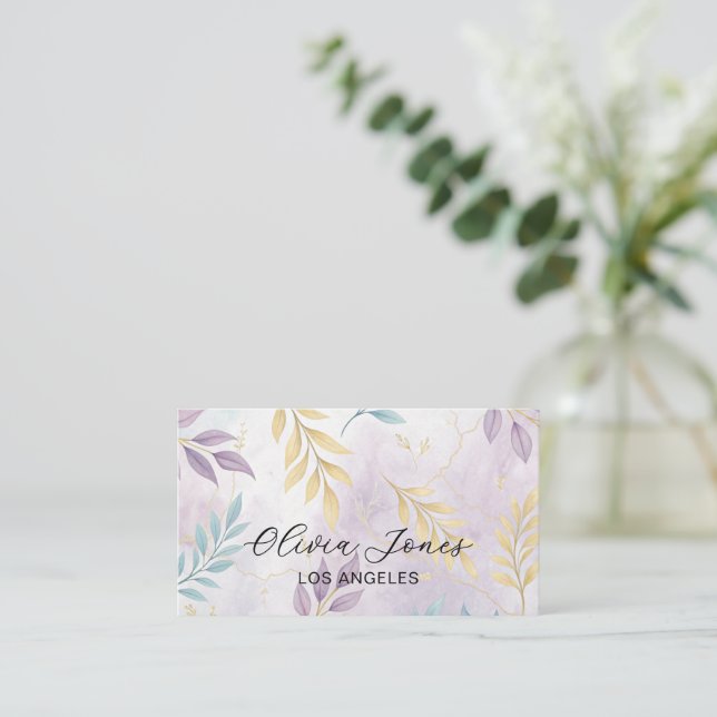 Carte De Visite Elegant Botanical Glam Gold (Debout devant)