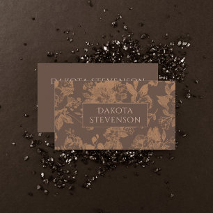 Carte De Visite Élégant botanique   Rose Gold Floral Professionnel