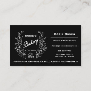Carte De Visite Élégant brasserie blanche noire Logo