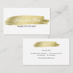 Carte De Visite Élégant Brosse Or Stroke Professional