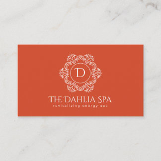 Carte De Visite Élégant Burnt Orange Masseuse Spa Professionnel