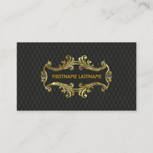 Carte De Visite Elégant cadre de dentelle Vintage or noir et or