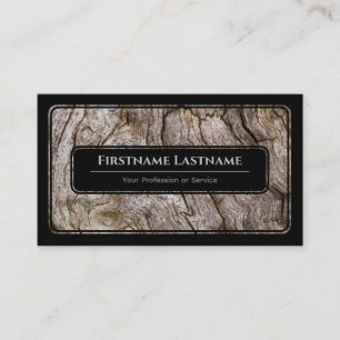 Carte De Visite Élégant cadre en bois noir style veinage bois gris
