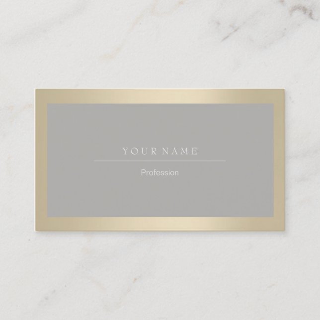 Carte De Visite Elégant cadre professionnel ivoire gris métallique (Devant)