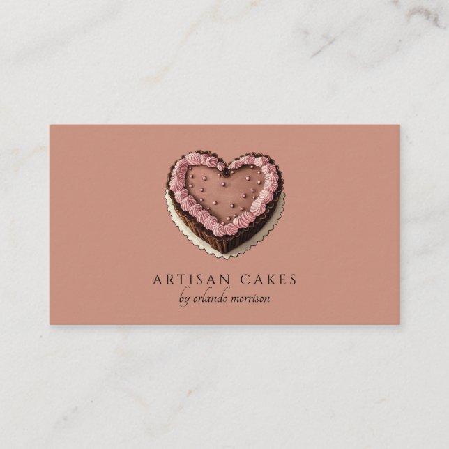 Carte De Visite Elegant Cake Bakery Brown (Devant)