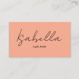 Carte De Visite Elegant Calligraphy Peach Lash Artist