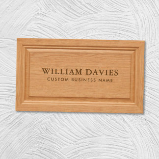 Carte De Visite Elegant Carpenter Contractor Wooden Texture
