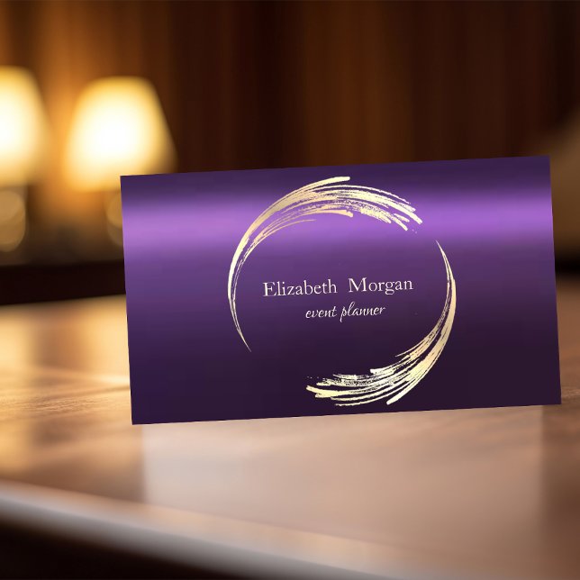 Carte De Visite Élégant Cercle Moderne Or Violet (Créateur téléchargé)