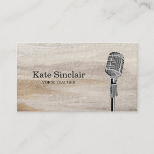 Carte De Visite Élégant chanteur blanc Musique Voix Enseignant M