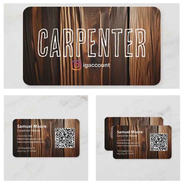 Carte De Visite Élégant charpentier rustique (Elegant Rustic Carpenter Business Card
)