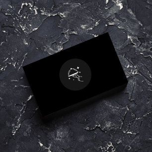 Carte De Visite Élégant Chef noir & blanc & professionnel Baker