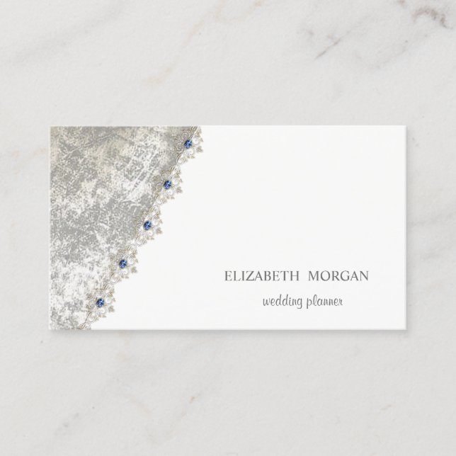 Carte De Visite Élégant Chic Élégant, Blanc (Devant)
