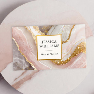 Carte De Visite Elégant Chic Gold Parties scintillant Marbre Moder
