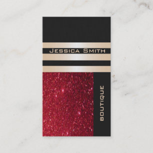 Carte De Visite Élégant chic luxe contemporain gloire rouge