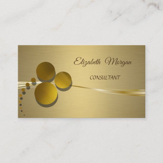 Carte De Visite Élégant Chic Luxe Faux Or (Devant)