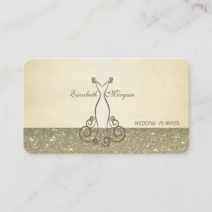 Carte De Visite Élégant Chic Luxueux Professionnel, Pailleté, Robe