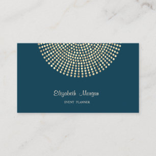 Carte De Visite Élégant Chic Professionnel, Bleu Marine, Points Do
