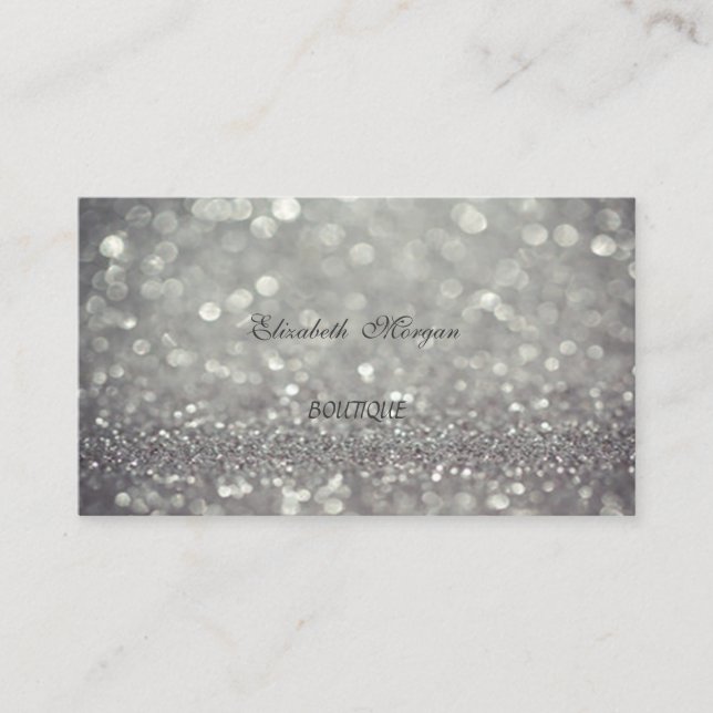 Carte De Visite Élégant Chic Professionnel, Pailleté, Bokeh (Devant)