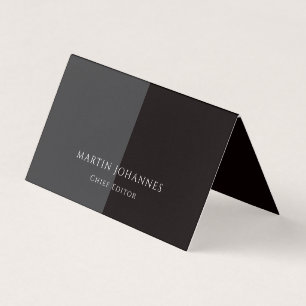 Carte De Visite Élégant Chic Simple Élégant Gris Noir Minimaliste
