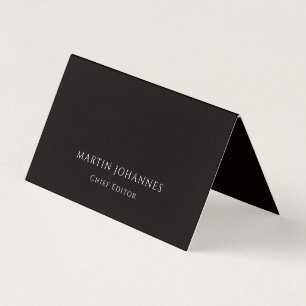 Carte De Visite Élégant Chic Simple Élégant Noir Minimaliste