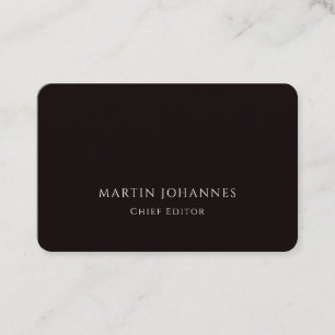 Carte De Visite Élégant Chic Simple Élégant Noir Minimaliste