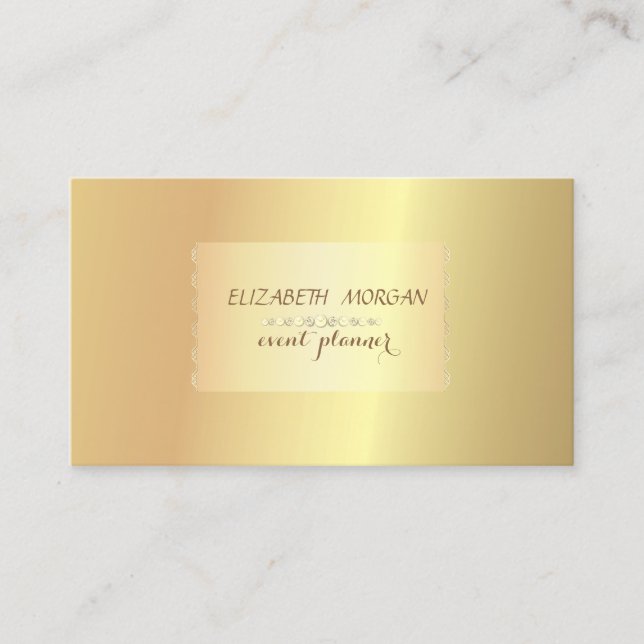 Carte De Visite Élégant Chic,Stylé,Professionnel Or (Devant)