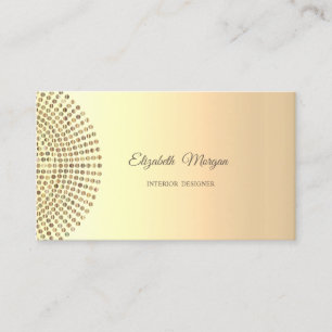 Carte De Visite Élégant Chic Tendance Professionnel, Points Dorés