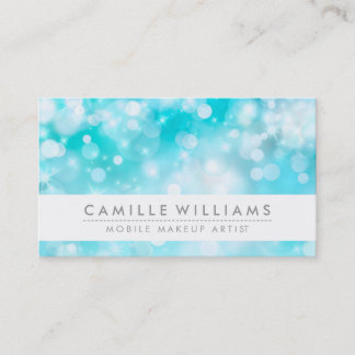 Carte De Visite ELÉGANT CLAIR LONG blanc aqua bleu bokeh
