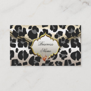 Carte De Visite Élégant Classe Animal Caramel Crème Beige Or