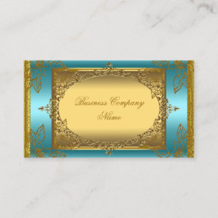Carte De Visite Élégant Classe Bleu Sarcelle Or Elite