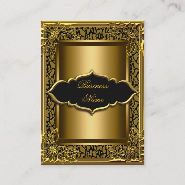 Carte De Visite Élégant Classe Noir Or Ancien (Devant)