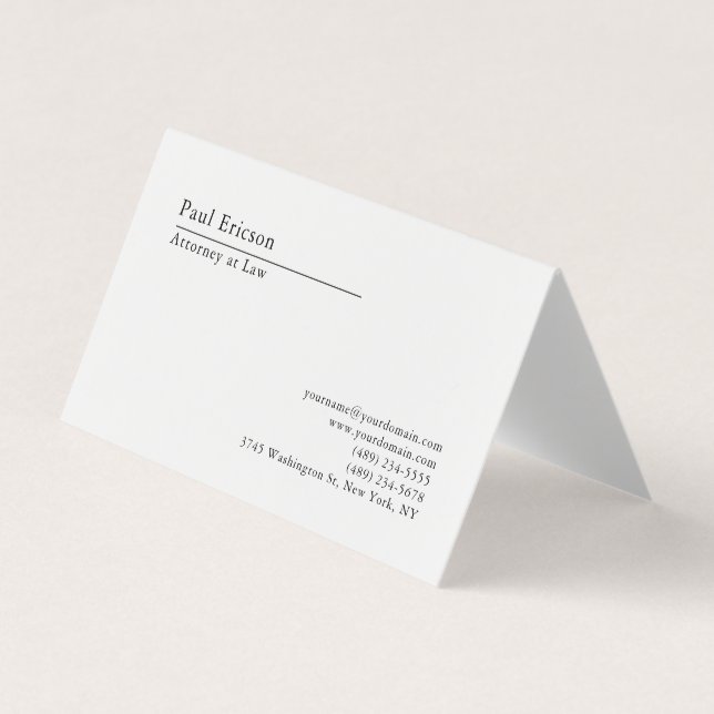 Carte De Visite Élégant Classique Simple Professionnel (Devant)