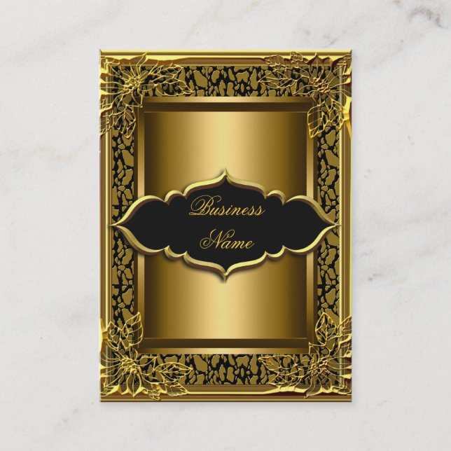 Carte De Visite Élégant Classy Black Old Gold (Devant)