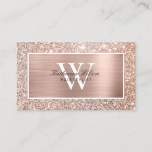 Carte De Visite Élégant Classy Faux Rose Gold Parties scintillant 