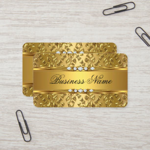 Carte De Visite Elégant Classy Gold Damask Embossé Look
