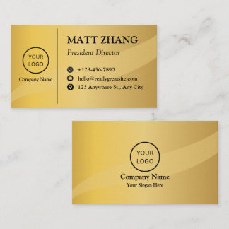 Carte De Visite Élégant Classy Golden Professional Moderne Golden