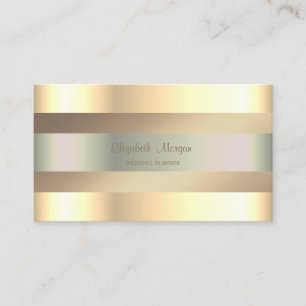 Carte De Visite Élégant Classy Modern, Faux Gold Stripes