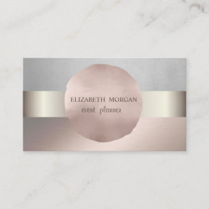 Carte De Visite Élégant Classy Moderne, Argent, Or Rose
