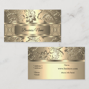 Carte De Visite Elégant Classy Sepia Cream Damask Floral