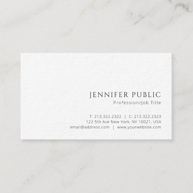 Carte De Visite Élégant client moderne luxe haut de gamme papier é (Devant)