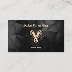 Carte De Visite Élégant Clippers Vintage Barber Shop Professionn