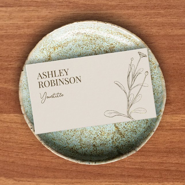 Carte De Visite Élégant code QR botanique boho pastel terreux (Elegant boho botanical pastel earthy QR code Business Card)