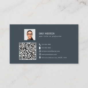 Carte De Visite Élégant code QR d'entreprise photo logo de médi