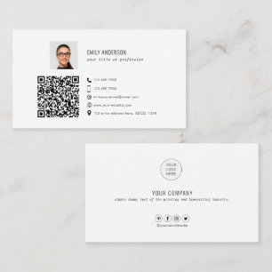 Carte De Visite Élégant code QR d'entreprise photo logo de médi