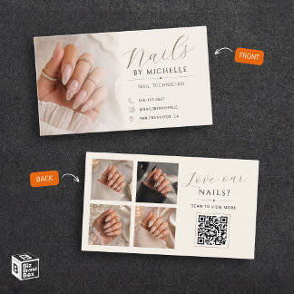 Carte De Visite Élégant Code QR Photo Personnalisée Technicien en