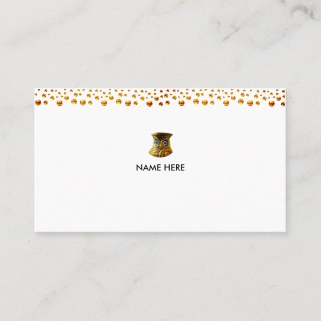 Carte De Visite Elégant Confetti d'or sur blanc (Devant)